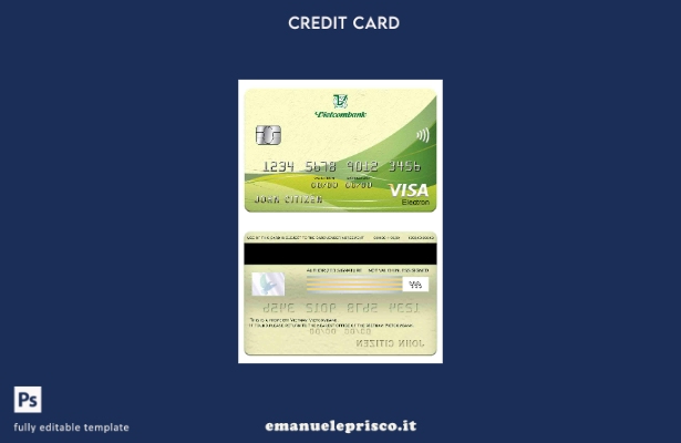 modello di carta elettronica visto Vietnam Vietcombank stile verificato